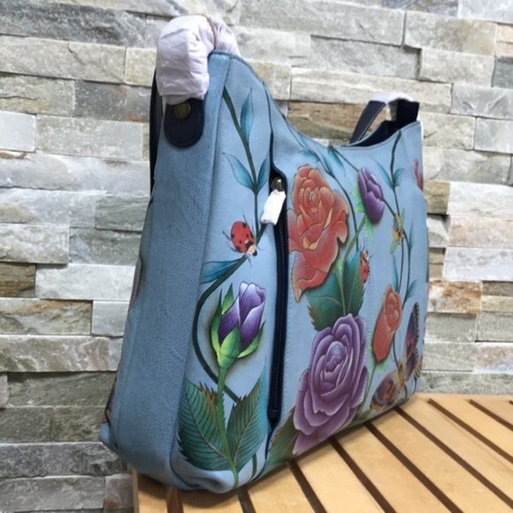 Anuschka Hand Painted Leather Large Hobo Bag - Picture 3 of 4